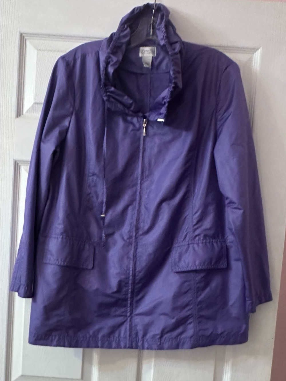Zenergy by Chico's Women's Size 2 12/14 Lightweight Windbreaker Full Zip Purple